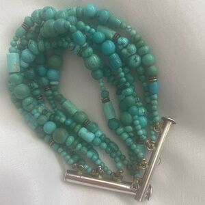 Multi strand turquoise bracelet